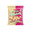 A 120g bag of Swizzels Drumstick Squashies Khubarb & Custard Flavour candy, featuring a split design with a beige left side and a pink right side, with the brand name 'Swizzels' clearly visible.