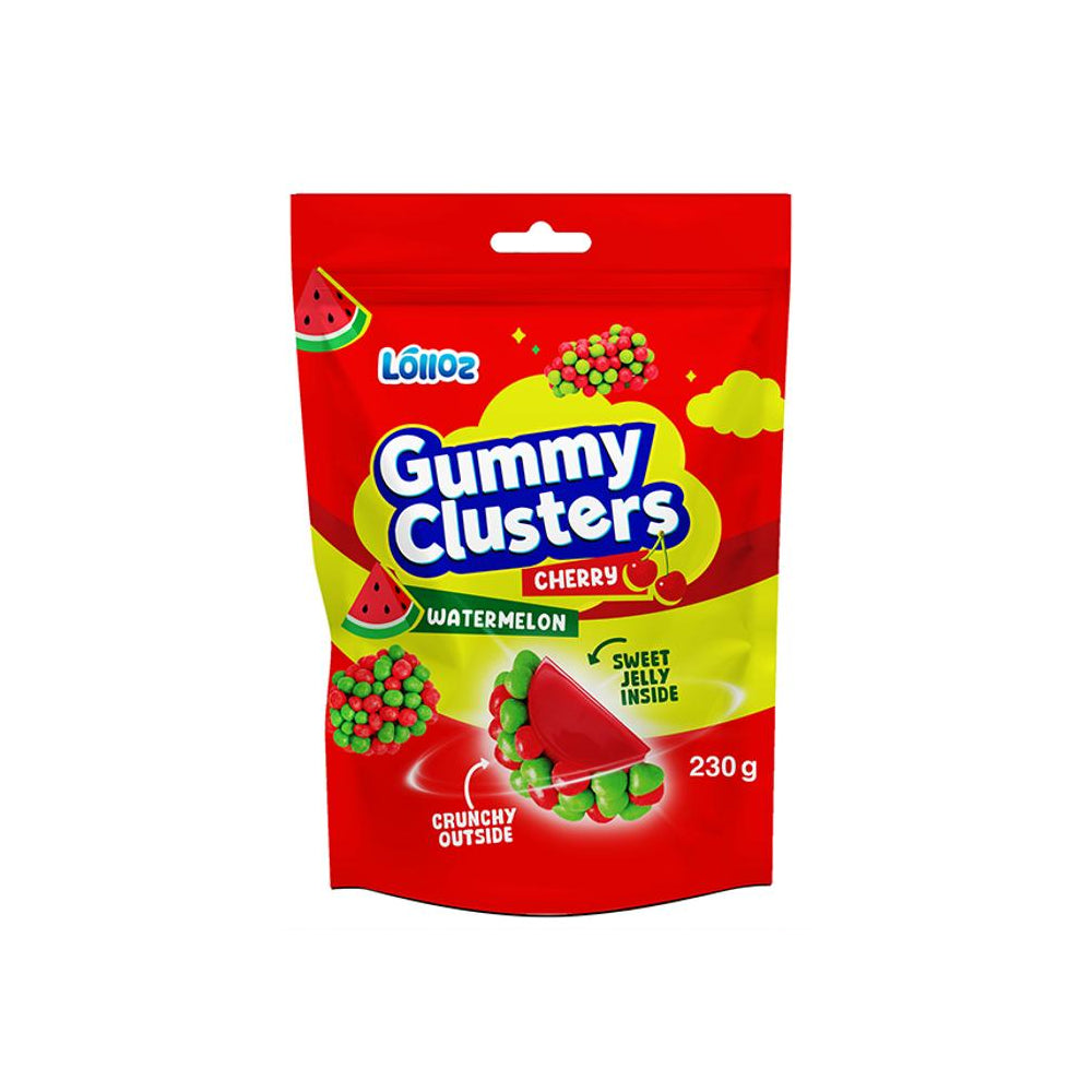Lolloz Gummy Clusters Watermelon And Cherry 230g