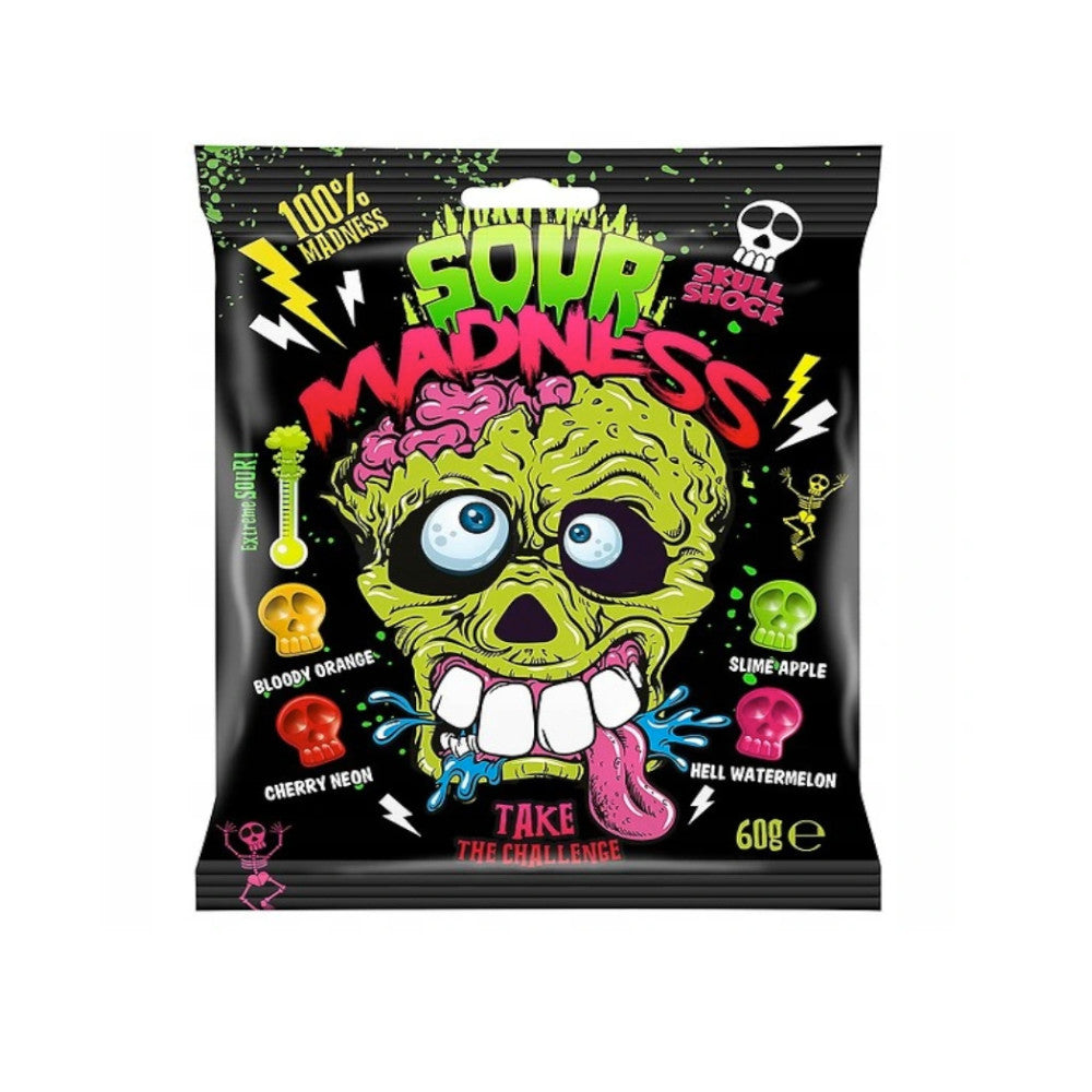 Sour skull Madness Sour Popping Candy
