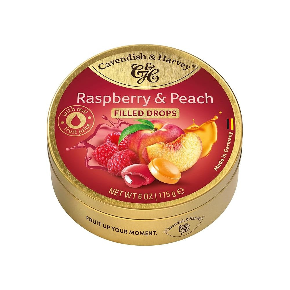 cavendish-harvey-raspberry-peach-drops-175g.jpg Main image