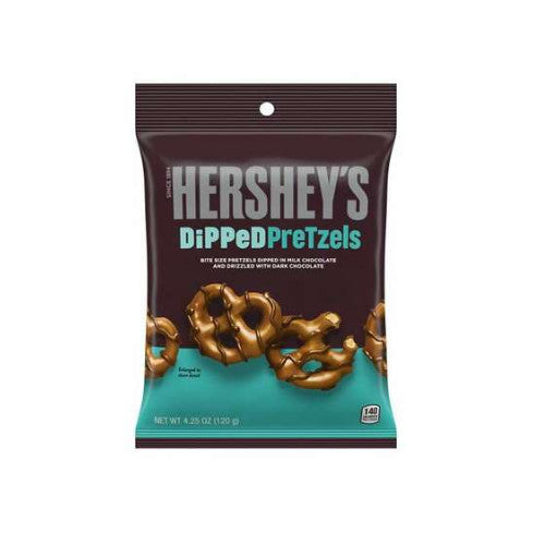 Hersheys Dipped Pretzels Milk Choc 120g