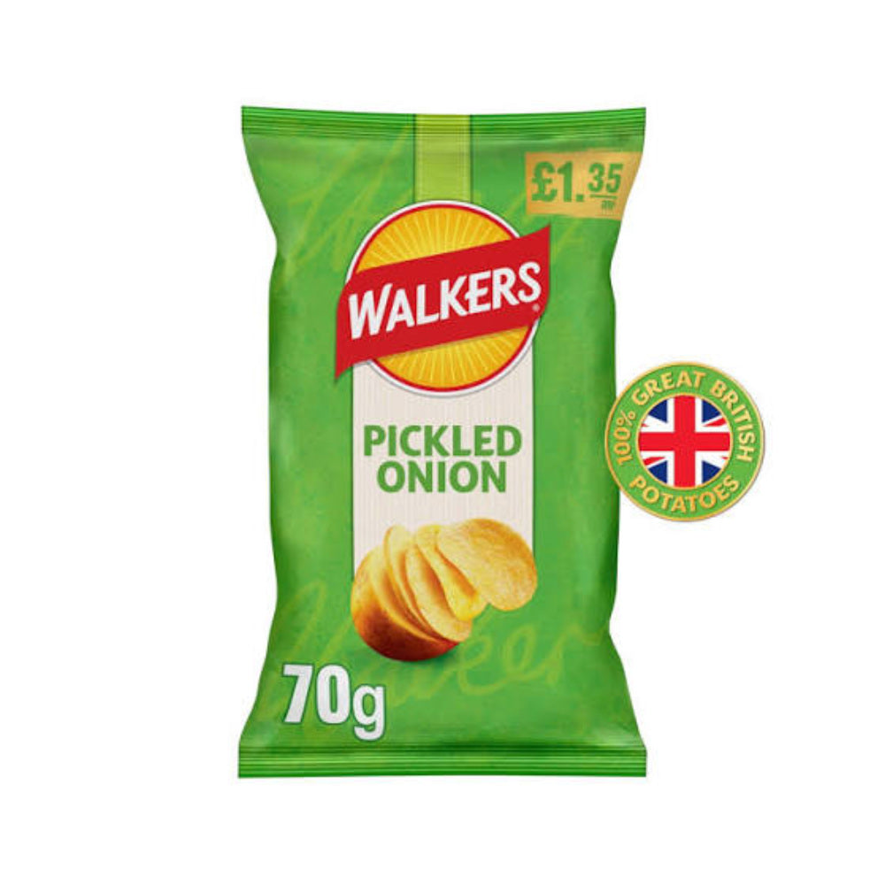 Walkers Crisps Pickled Onion 70g UK Main image