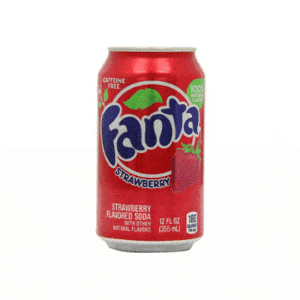 can of fanta strawberry flavoured soda drink