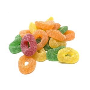 Jelly Fruit Rings in a pile