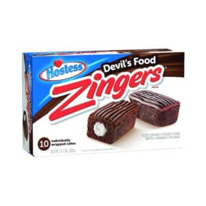 box of Hostess ZIngers Devil's Food cakes