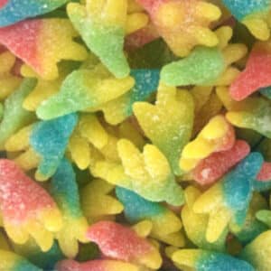 multi-coloured Fizzy Chicken Feet with sugar coating