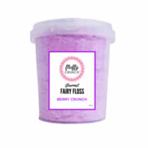 tub of Fluffy Crunch Berry Crunch fairy floss