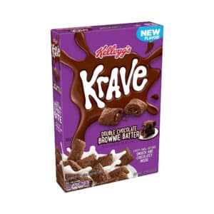 box of Kellogg's Krave Double Chocolate Brownie Batter cereral
