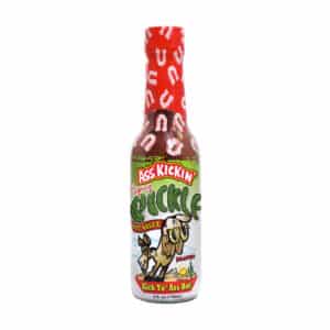bottle of Ass Kickin Pickle Hot Sauce