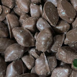 Chocolate coated spearmint leaves