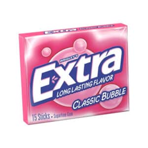 packet of Extra Classic Bubble sugar free bubblegum
