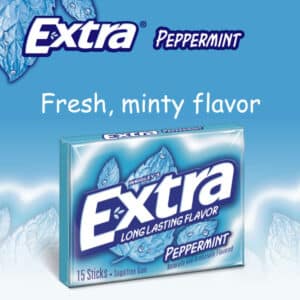 packet of Extra Peppermint sugar free bubblegum
