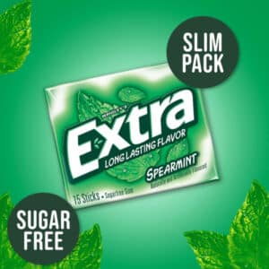 packet of Extra Spearmint sugar free bubblegum