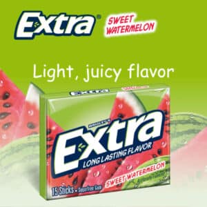 packet of Extra Sweet Watermelon sugar free gum