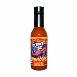 bottle of Scorpion Sting Hot Sauce